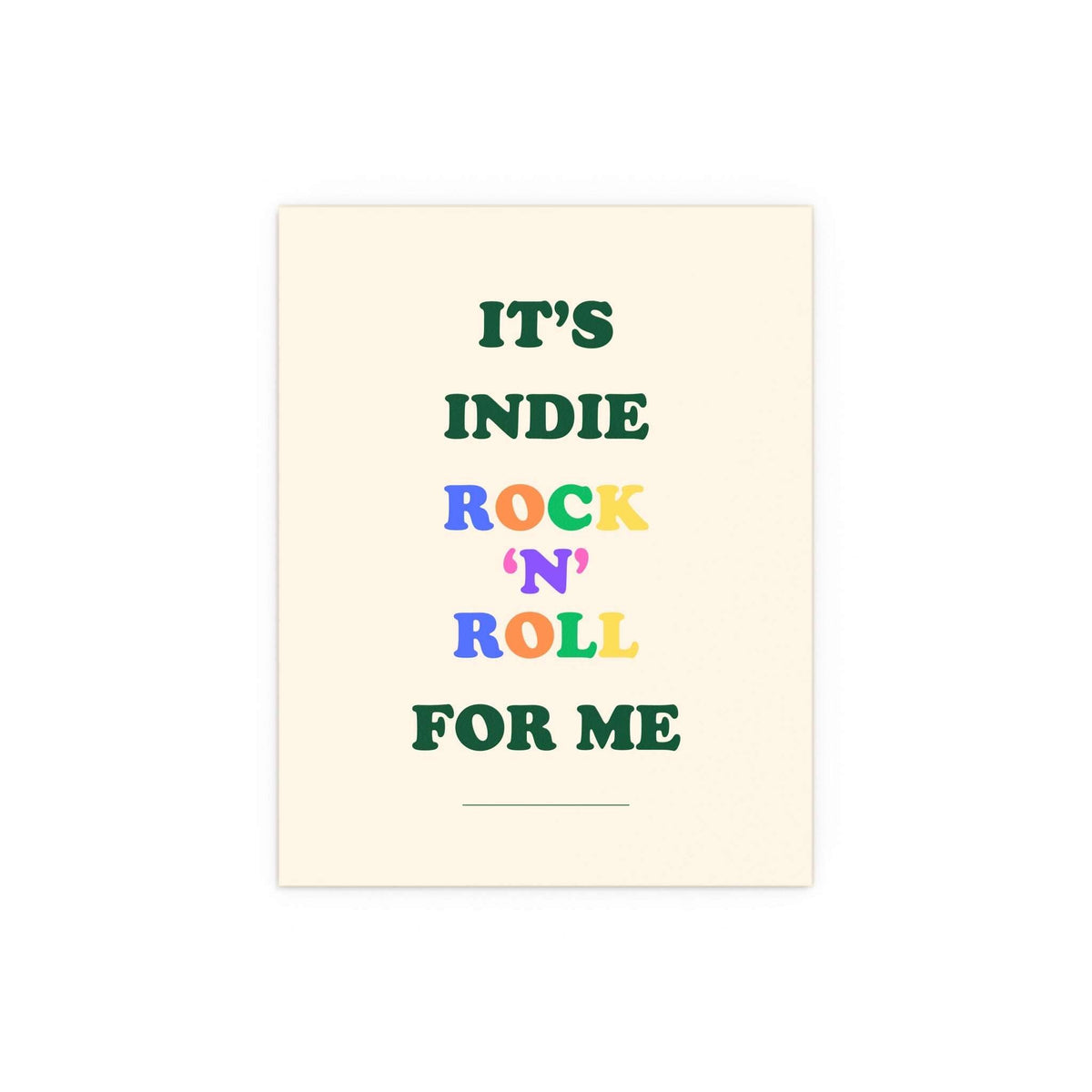 Off-white poster of The Killers' Glamorous Indie Rock n Roll by Glow On Prints, featuring band artwork and vibrant design.