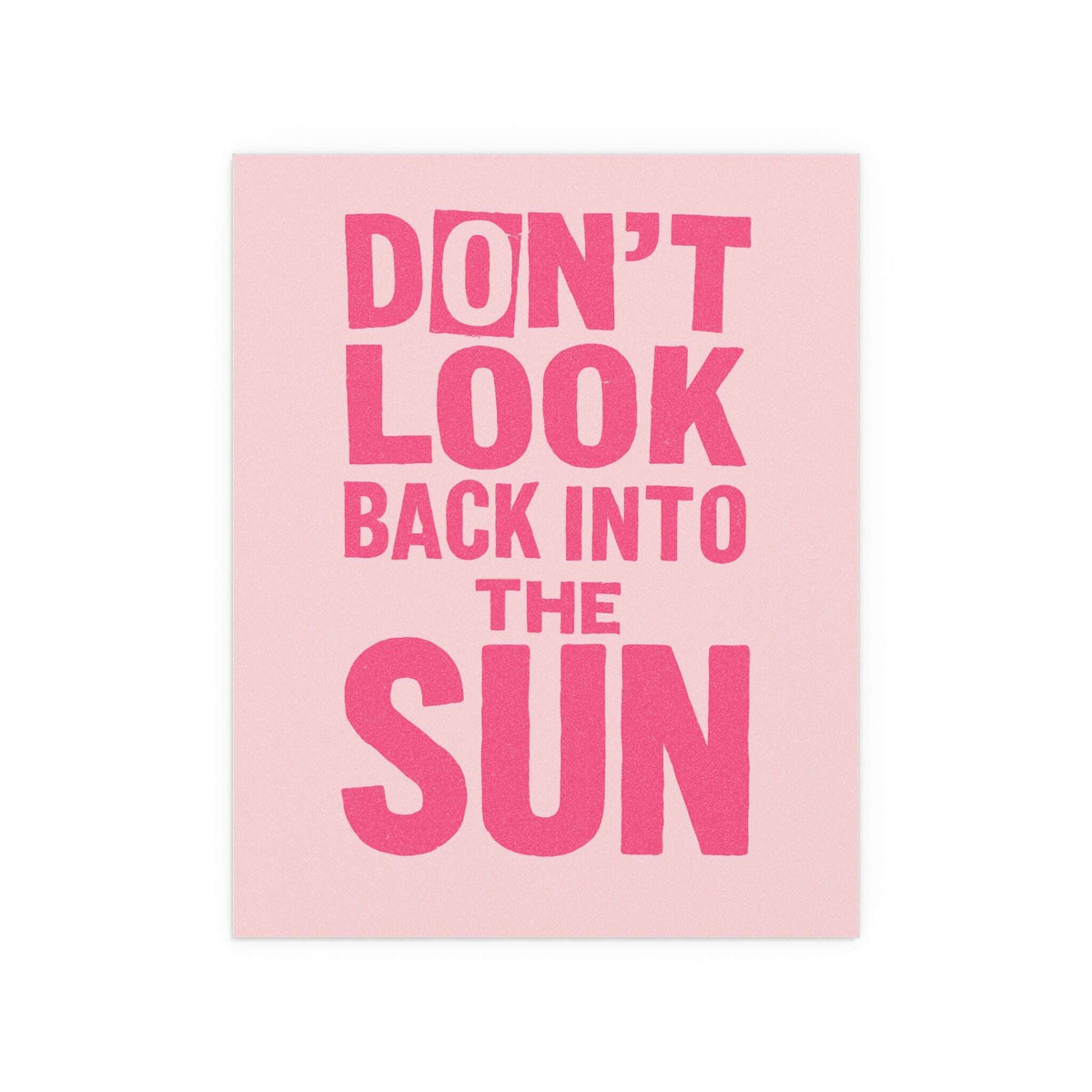Pink poster of The Libertines' "Don't Look Back Into The Sun" by Glow On Prints, featuring band artwork on a vibrant background.