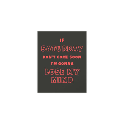 Sam Fender Saturday poster by Glow On Prints featuring black and orange design, showcasing the artist's name and artwork.