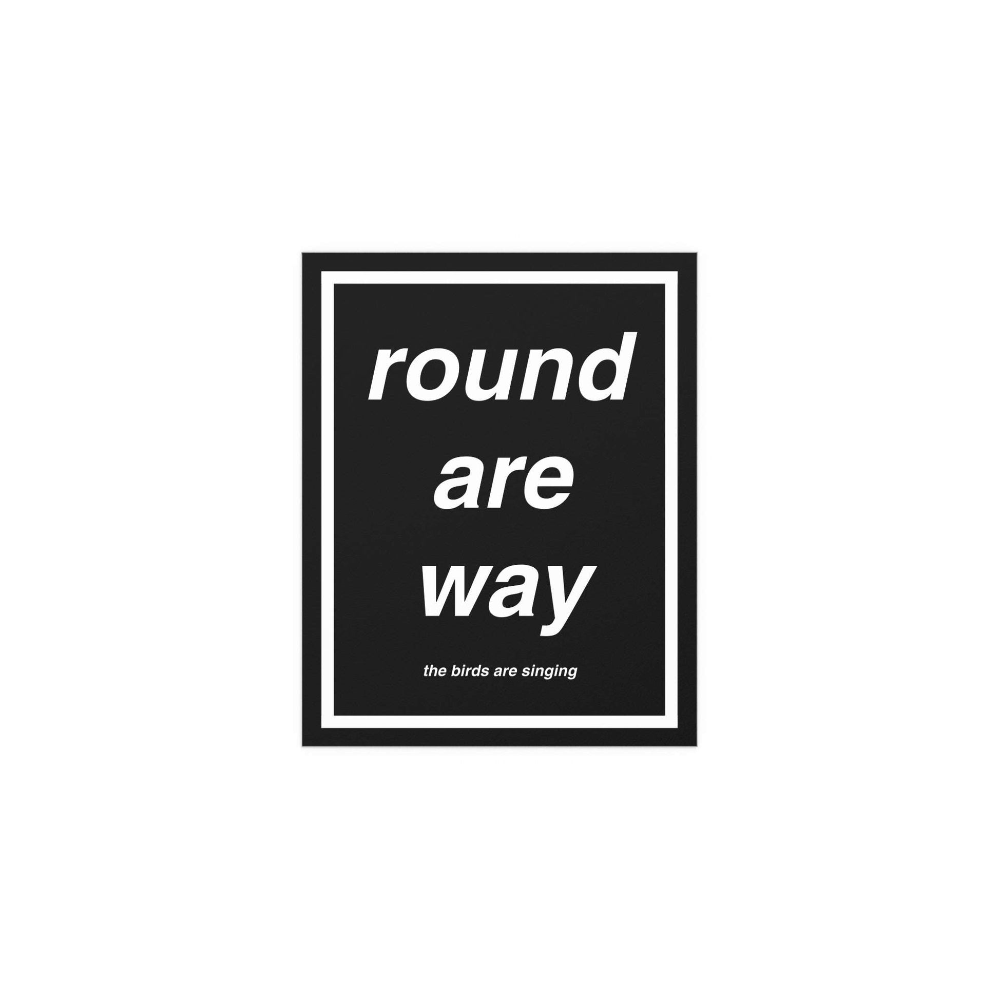 Glow On Prints Oasis round are way print poster with vibrant abstract desert landscape artwork.