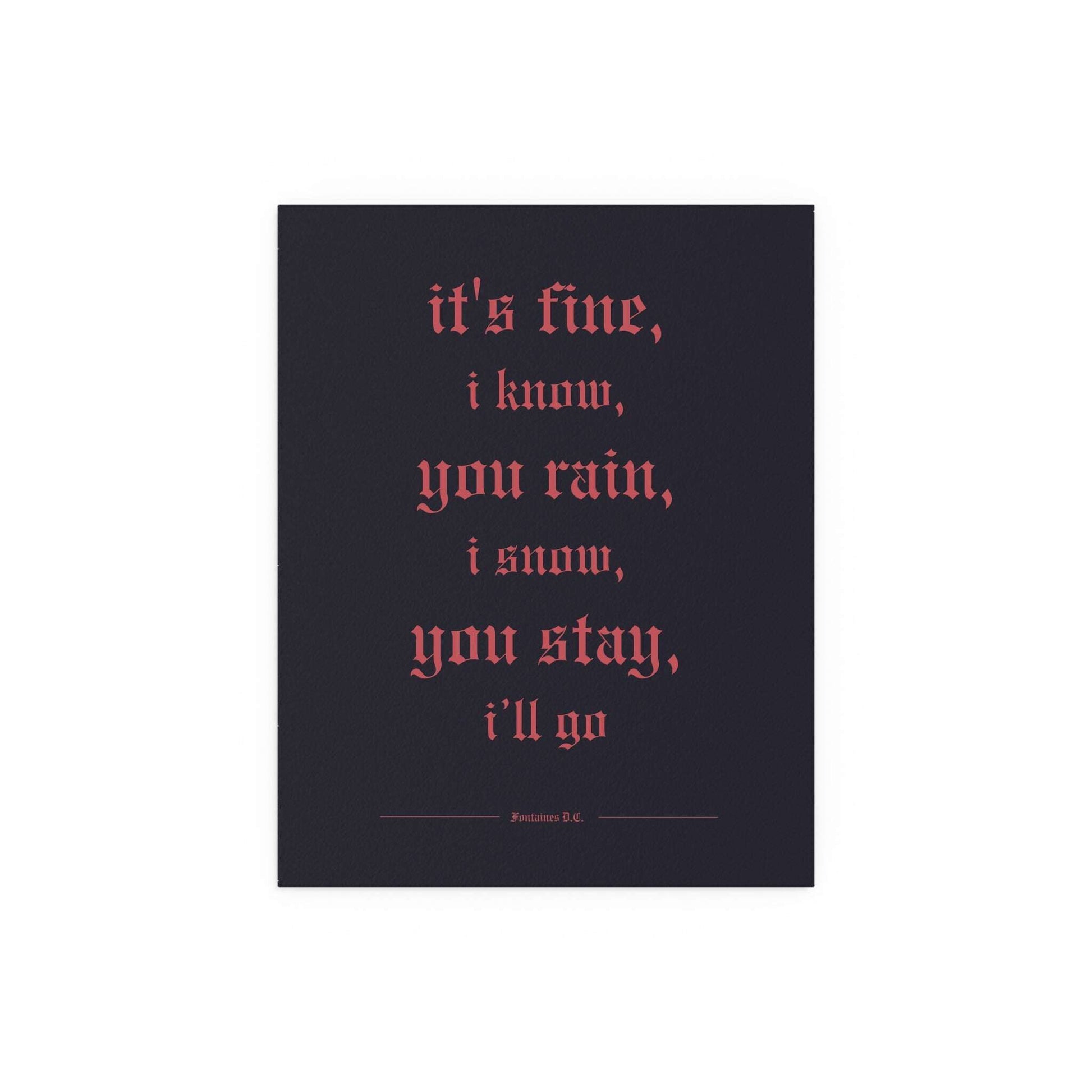 Glow On Prints poster of Fontaines DC's Motorcycle Boy featuring band artwork on glossy paper.