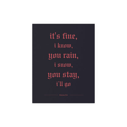 Glow On Prints poster of Fontaines DC's Motorcycle Boy featuring band artwork on glossy paper.