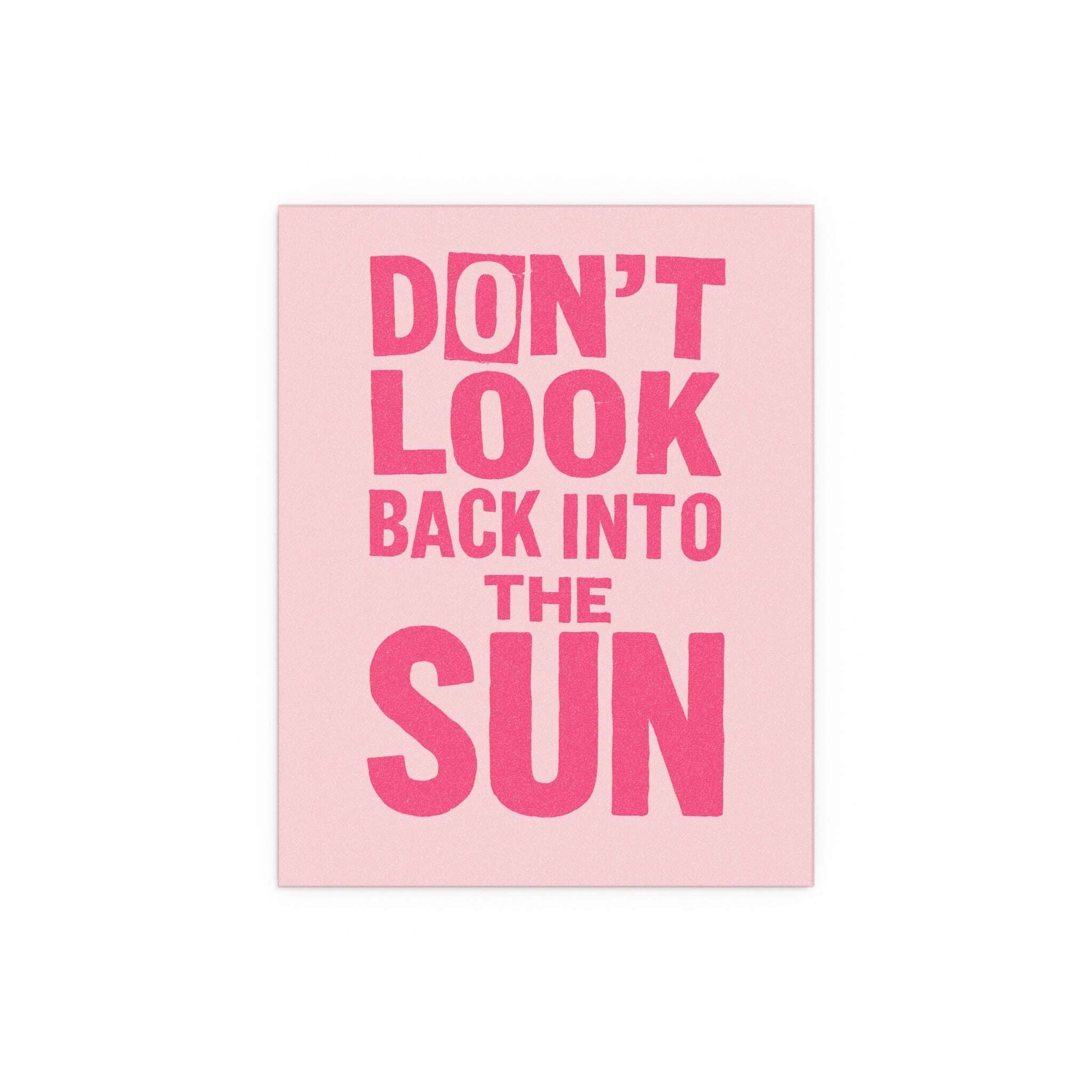 Pink poster of The Libertines' "Don't Look Back Into The Sun" by Glow On Prints, featuring band artwork on paper.