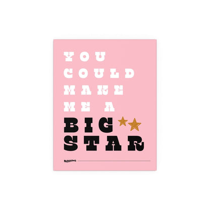 Pink, white, and black Blossom - Big Star poster by Glow On Prints featuring vibrant floral artwork on a smooth paper surface.