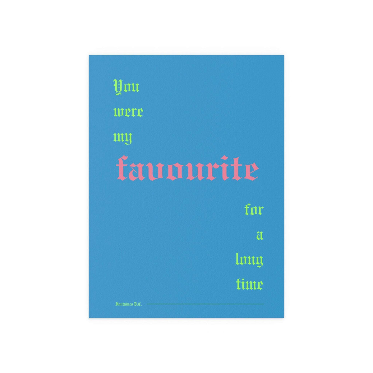 Romance Blue Fontaines DC Favourite poster by Glow On Prints featuring band members in vibrant blue tones.