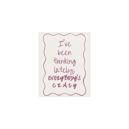 Purple Olivia Dean "Everybody's Crazy" poster by Glow On Prints, featuring vibrant artwork and bold typography.