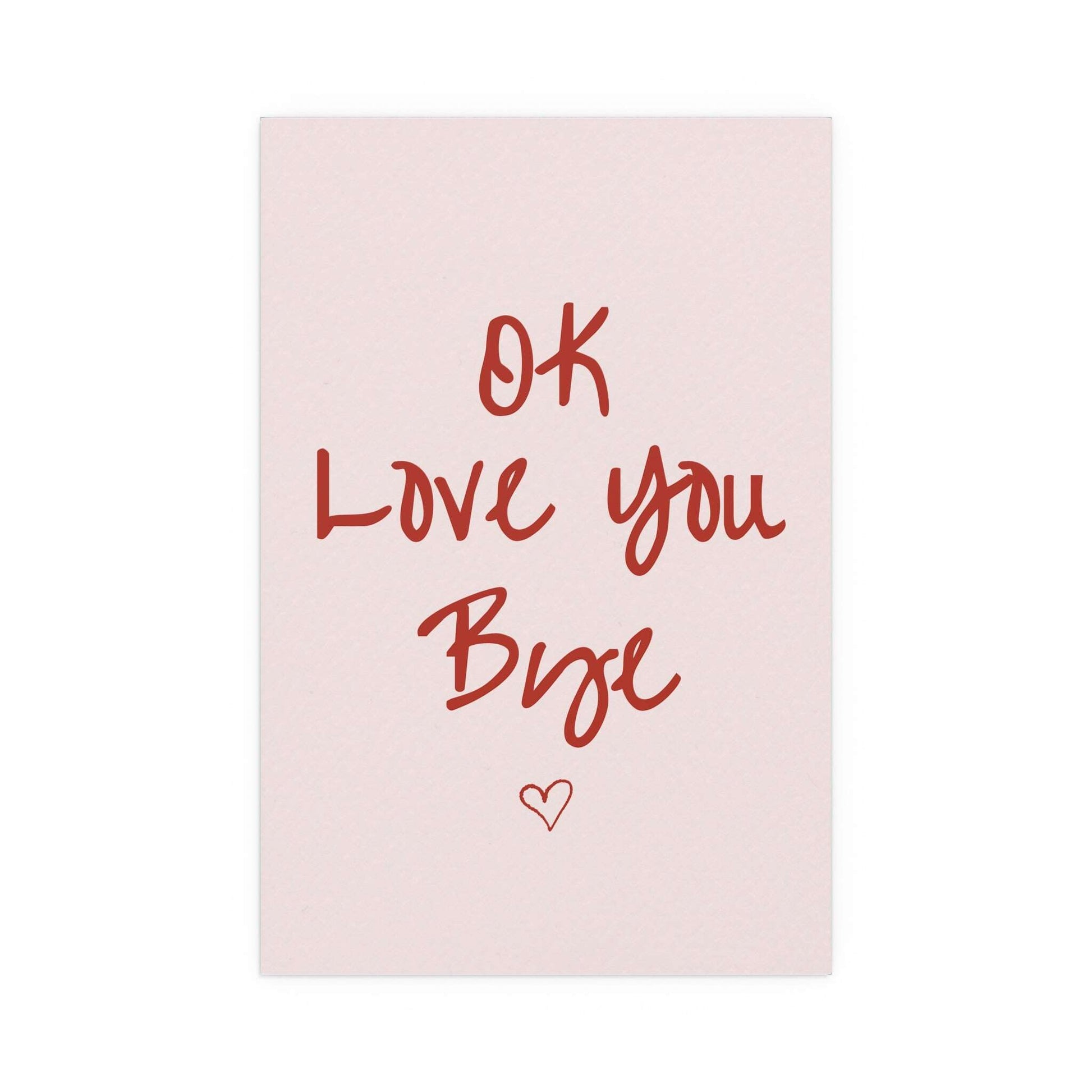 Olivia Dean "Ok Love You Bye" poster by Glow On Prints, featuring bold typography and vibrant colors on a white background.