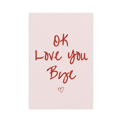 Olivia Dean "Ok Love You Bye" poster by Glow On Prints, featuring bold typography and vibrant colors on a white background.