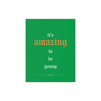 Colorful poster of Fontaines DC's "It's Amazing To Be Young" by Glow On Prints, featuring vibrant tricolour artwork.