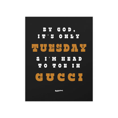 Black, white, and orange Blossom poster by Glow On Prints featuring vibrant floral blossoms and modern design.