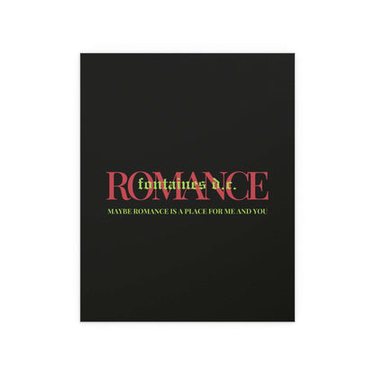 Fontaines DC Romance poster by Glow On Prints featuring band artwork on paper wall decor.