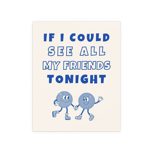 LCD Soundsystem "All My Friends" poster by Glow On Prints, featuring vibrant music-inspired artwork on high-quality paper.