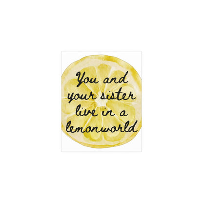 Yellow "Lemonworld" poster by The National, featuring vibrant lemon imagery, from Glow On Prints.