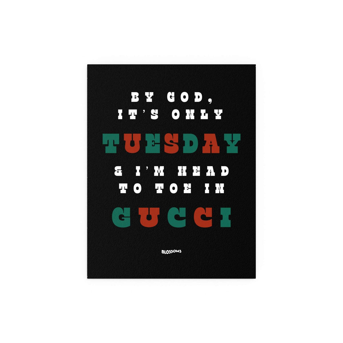 Black, green, and red Blossom poster titled "I Like Your Look" by Glow On Prints, featuring vibrant floral artwork.