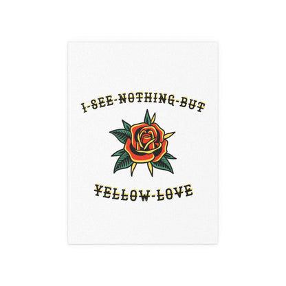 Yellow Love poster by Citizen featuring vibrant, modern artwork with bold yellow hues, designed by Glow On Prints.