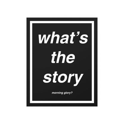 Oasis "What's the Story Morning Glory" poster by Glow On Prints featuring band artwork on paper wall decor.