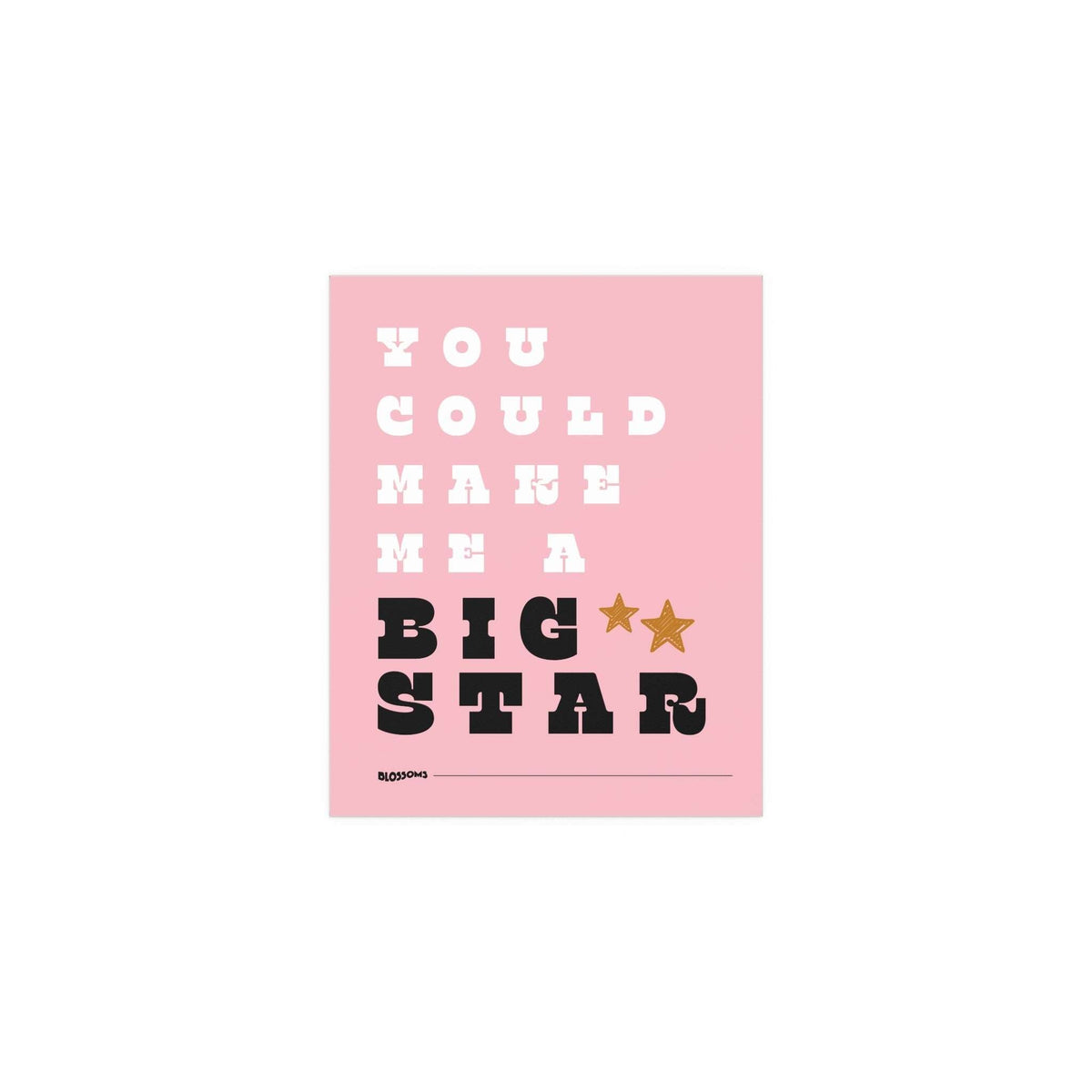 Pink, white, and black Blossoms - Big Star poster by Glow On Prints featuring vibrant floral artwork on paper.