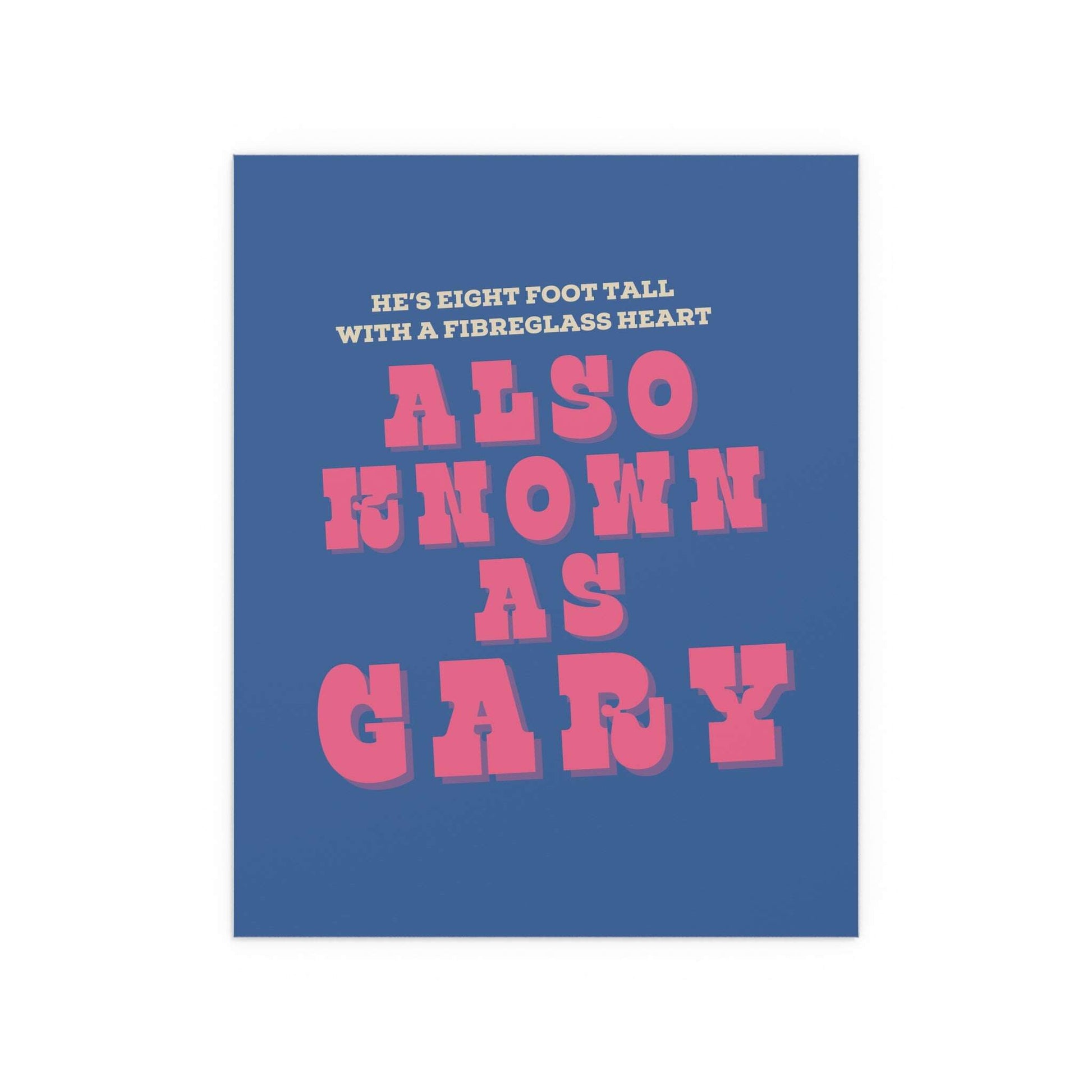 Blue and pink floral poster titled "Blossoms – Gary" by Glow On Prints featuring vibrant blossoms on a white background.