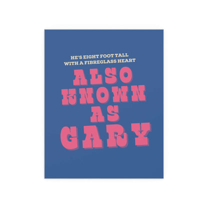 Blue and pink floral poster titled "Blossoms – Gary" by Glow On Prints featuring vibrant blossoms on a white background.