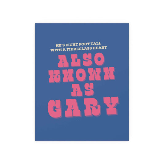 Blue and pink floral poster titled "Blossoms – Gary" by Glow On Prints featuring vibrant blossoms on a white background.