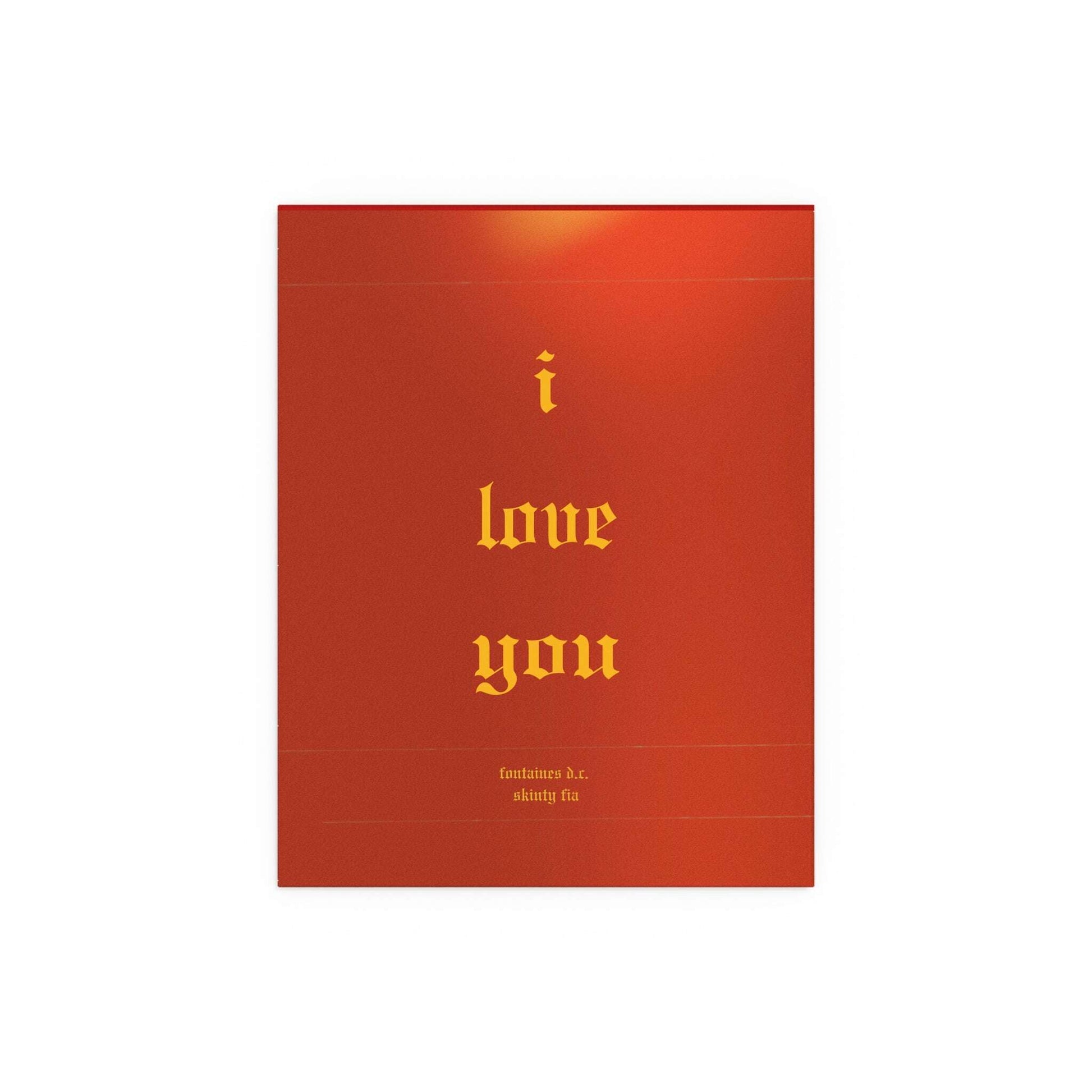 Glow On Prints poster of Fontaines DC "I Love You" featuring band artwork on paper, ready for framing or display.