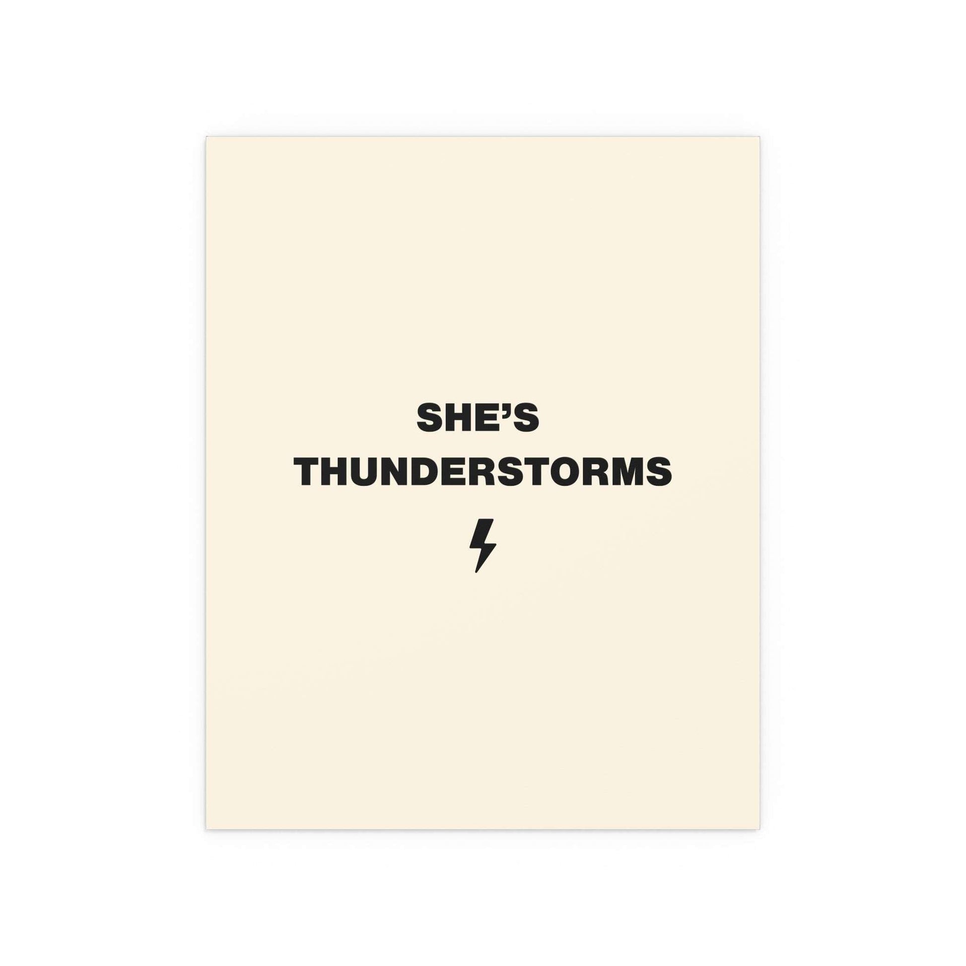 Arctic Monkeys "She's Thunderstorms" poster by Glow On Prints, featuring band artwork on a printed wall poster.