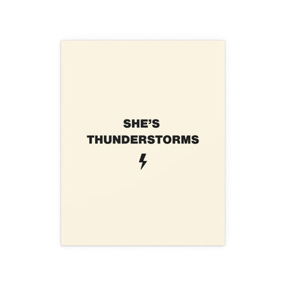 Arctic Monkeys "She's Thunderstorms" poster by Glow On Prints, featuring band artwork on a printed wall poster.