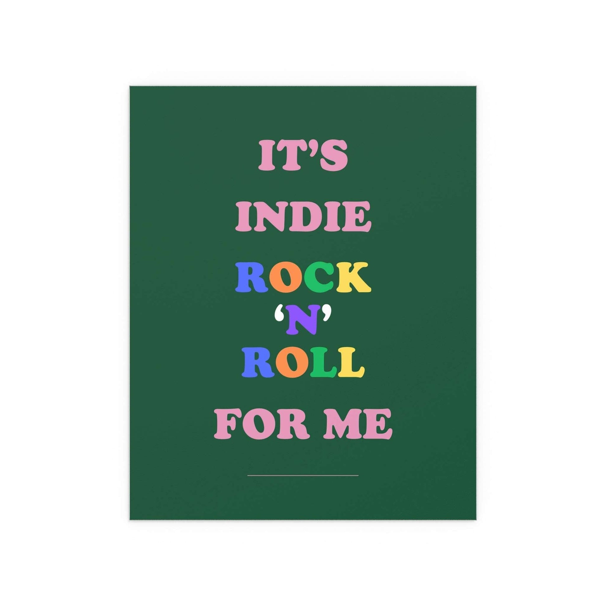 Green poster of The Killers' Glamorous Indie Rock N Roll album by Glow On Prints, featuring bold band artwork and vibrant colors.