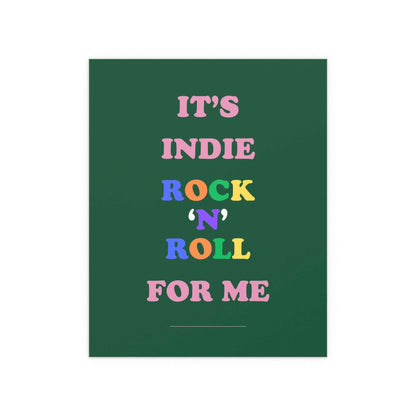 Green poster of The Killers' Glamorous Indie Rock N Roll album by Glow On Prints, featuring bold band artwork and vibrant colors.