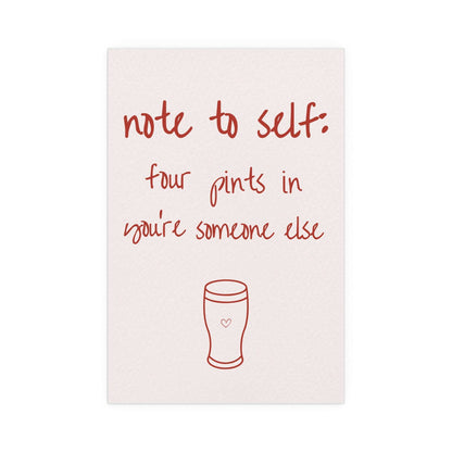 Olivia Dean "Note To Self" poster from Glow On Prints, featuring stylish typography on high-quality paper.