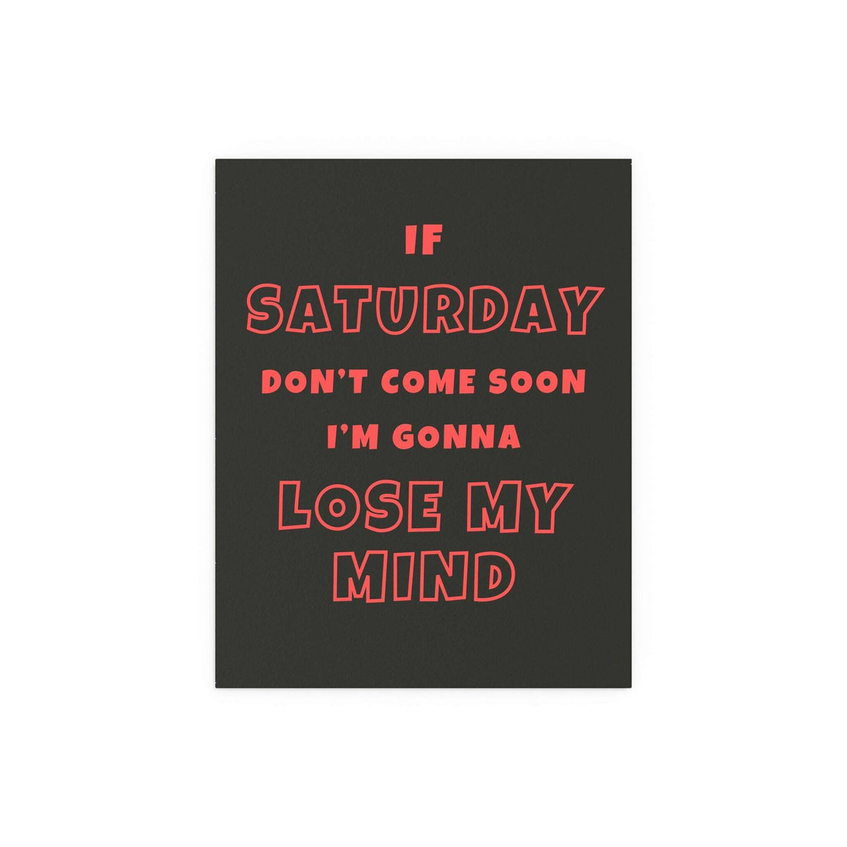 Black and orange poster of Sam Fender's "Saturday" by Glow On Prints, featuring bold colors and artistic design.