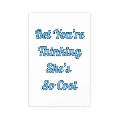 White and blue poster of Gracie Abrams' "That's So True" by Glow On Prints, featuring vibrant colors and artistic design.