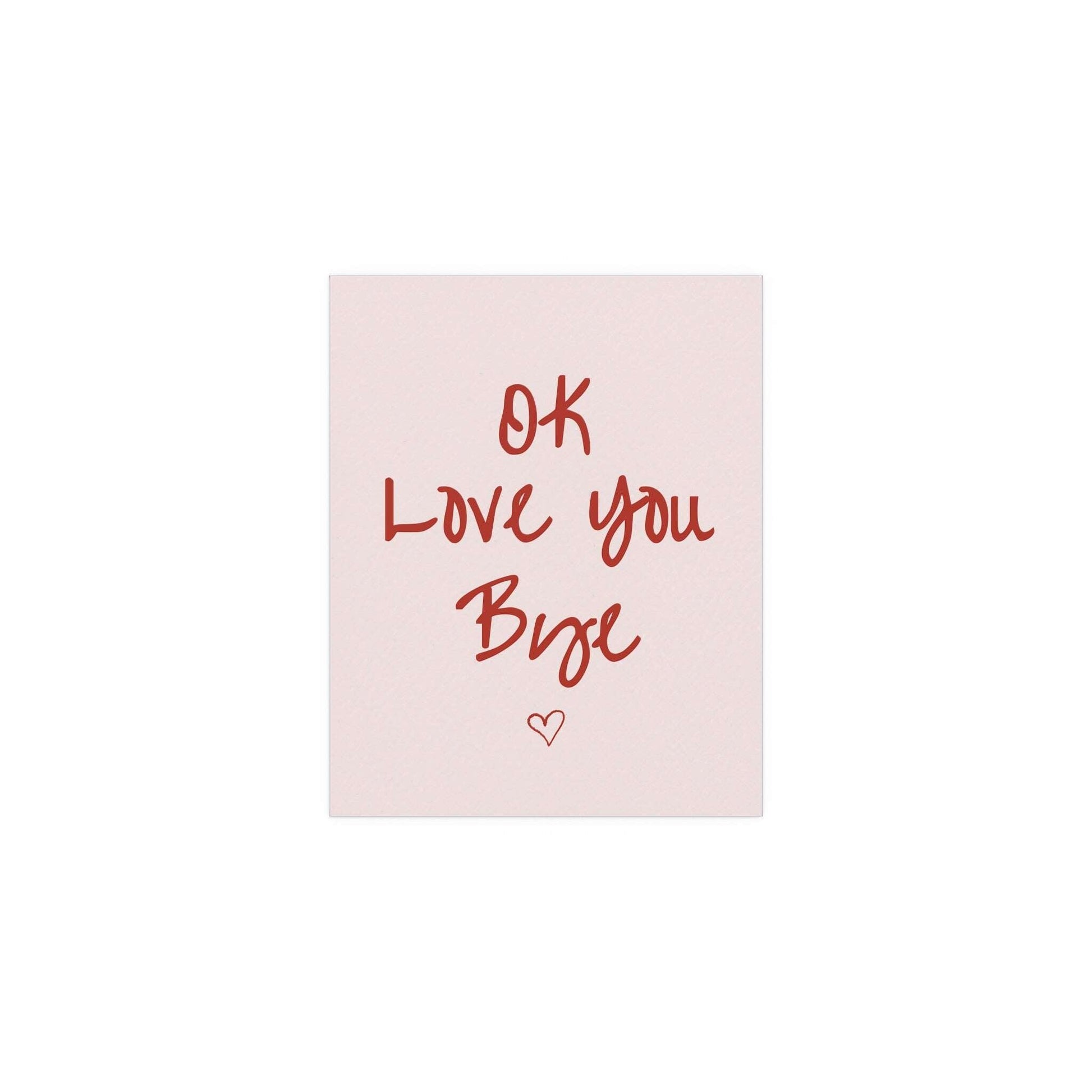 Olivia Dean "Ok Love You Bye" poster by Glow On Prints featuring bold typography on a white background.