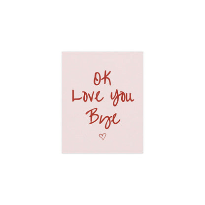 Olivia Dean "Ok Love You Bye" poster by Glow On Prints featuring bold typography on a white background.