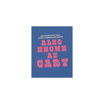 Blue and pink floral poster titled "Blossoms - Gary" by Glow On Prints, showcasing vibrant flower artwork on a clean background.