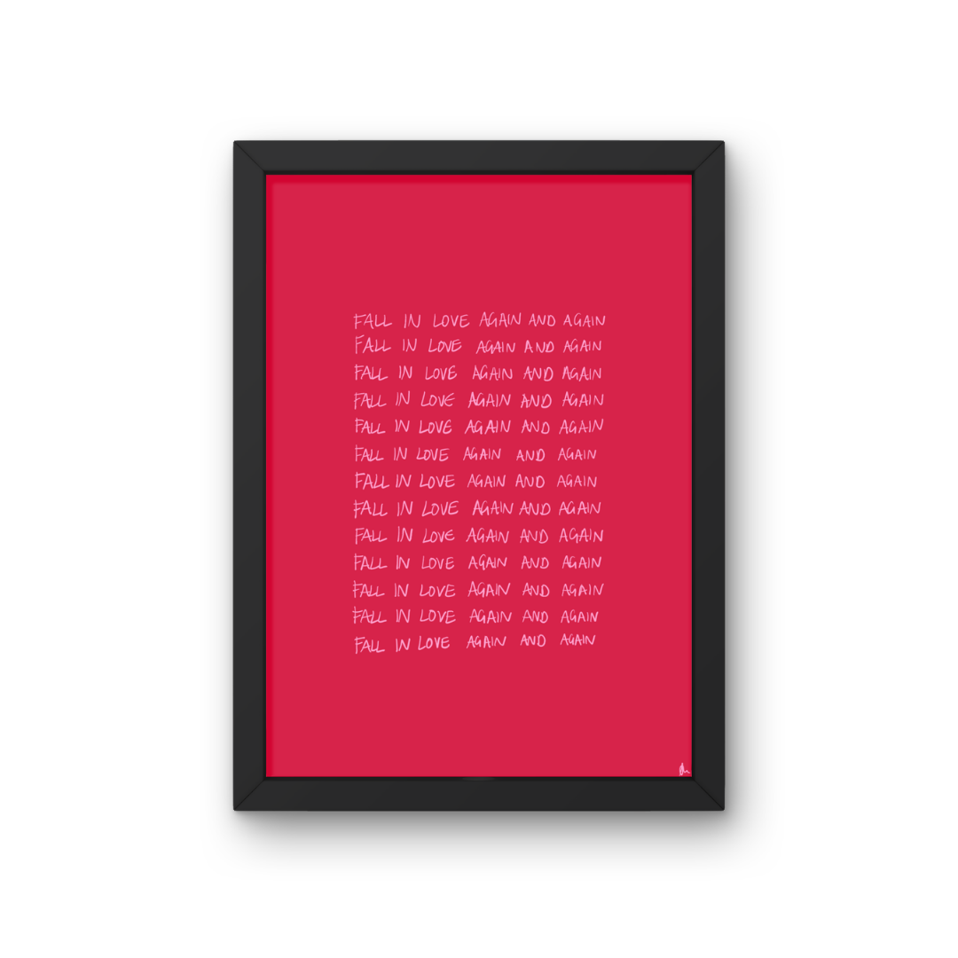 Romantic red music print featuring Charli XCX from Peak Prints, perfect for fans of pop and contemporary music art.