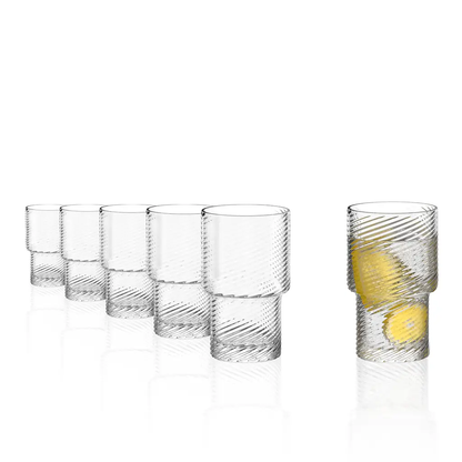 Set of six Stolzle Lausitz Berlin 315ml whisky tumblers by Glassware UK, clear glass glasses for spirits and drinks.