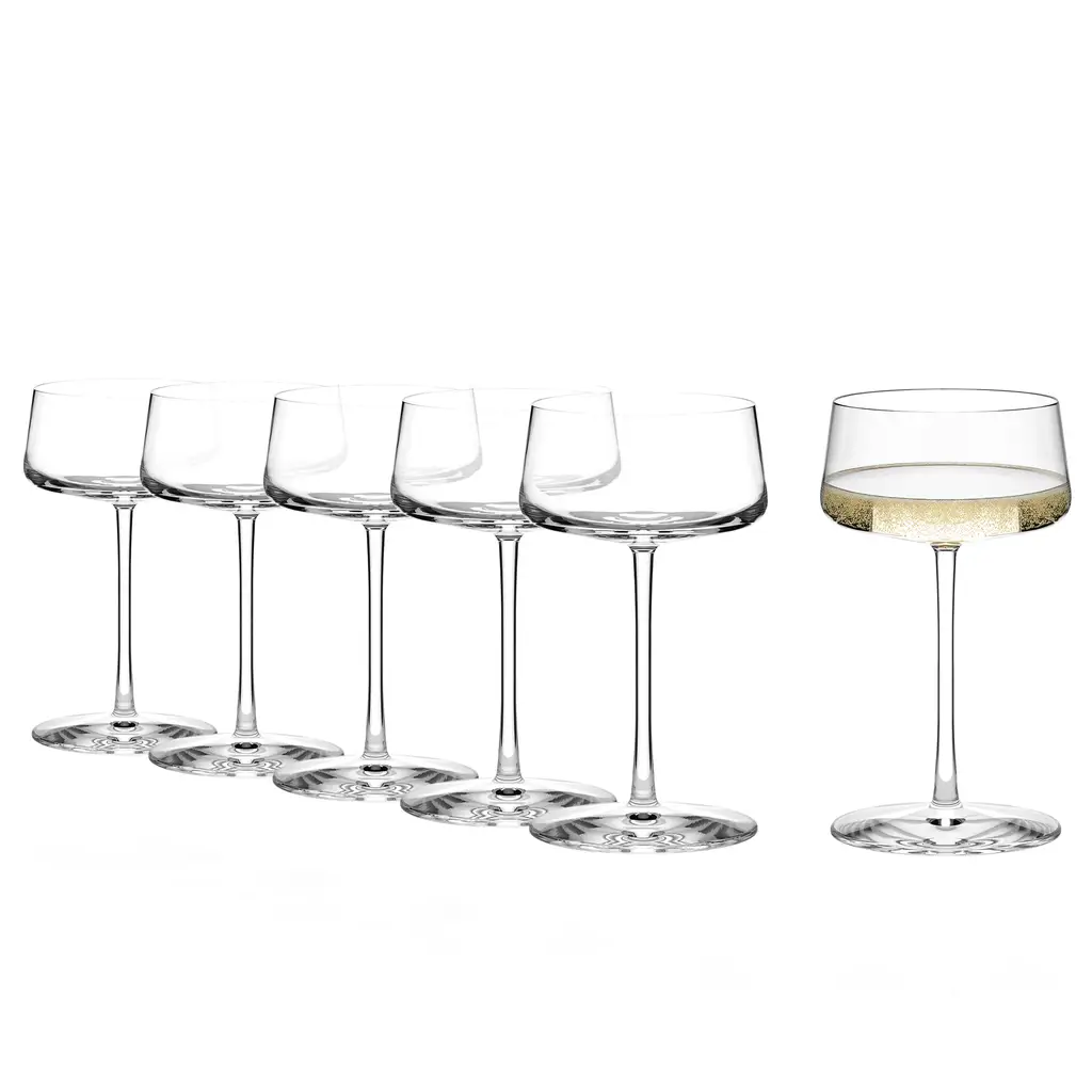 Set of six Stolzle Power Champagne Flutes Grand Cru, 315ml glassware with elegant tall stems in a box.