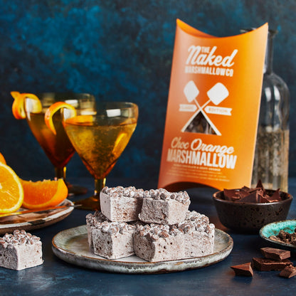 Luxury S'mores gift set with marshmallows from THE MARSHMALLOW FACTORY, featuring assorted fluffy, gourmet marshmallows for roasting.