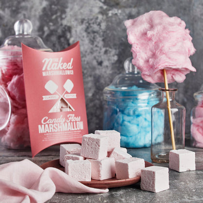Assorted luxury marshmallows from THE MARSHMALLOW FACTORY in a gift set with various flavors and textures.