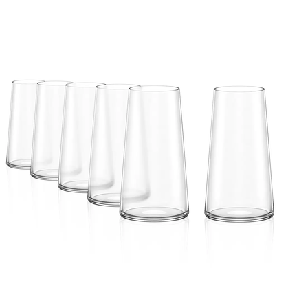 Set of six Stolzle Power long drink whisky tumblers, 460ml glassware from UK brand, perfect for cocktails and spirits.