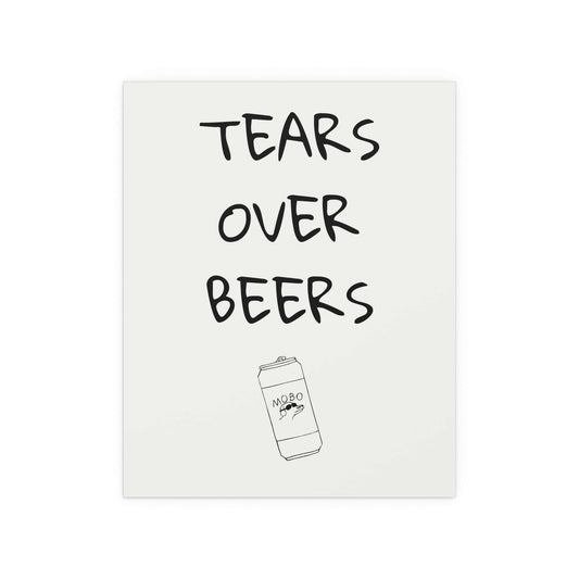 Modern baseball poster featuring Tears Over Beers print, with vibrant colors and detailed artwork, ideal for sports fans.