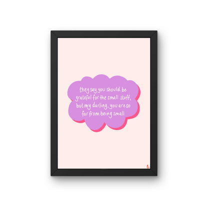 Pink and lilac maximalist nursery print featuring playful illustrations by Peak Prints, perfect for a small nursery decor.