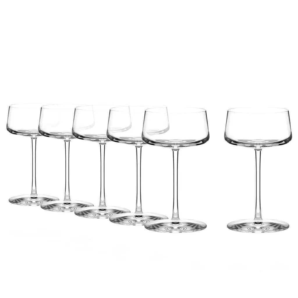 Set of six Stolzle Power Champagne Flutes Grand Cru, 275ml, clear glassware for elegant champagne serving.