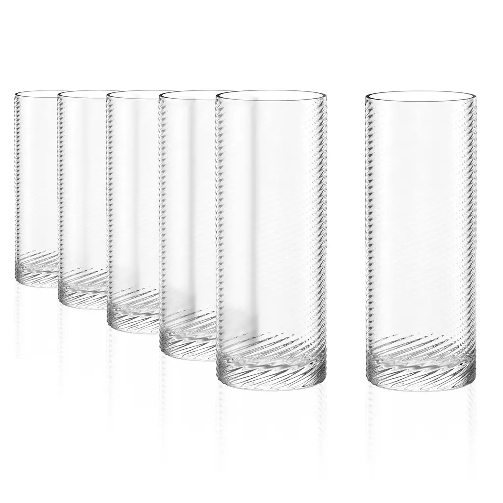 Set of two Stolzle Lausitz Berlin highball whisky tumblers, 525ml, made of clear glass for elegant drink presentation.