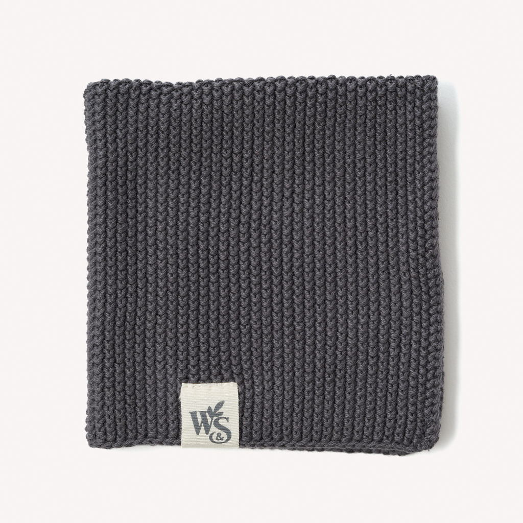Two organic cotton dishcloths from Wild And Stone, soft and absorbent kitchen cloths for cleaning and dishwashing.