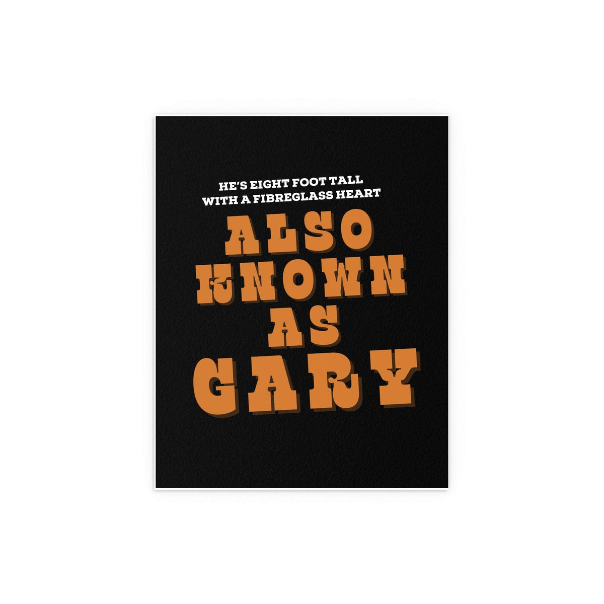 Black and orange "Blossoms - Gary" poster by Glow On Prints featuring floral artwork on a dark background.