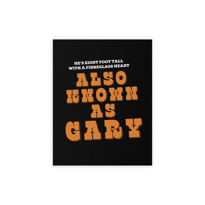 Black and orange "Blossoms - Gary" poster by Glow On Prints featuring floral artwork on a dark background.