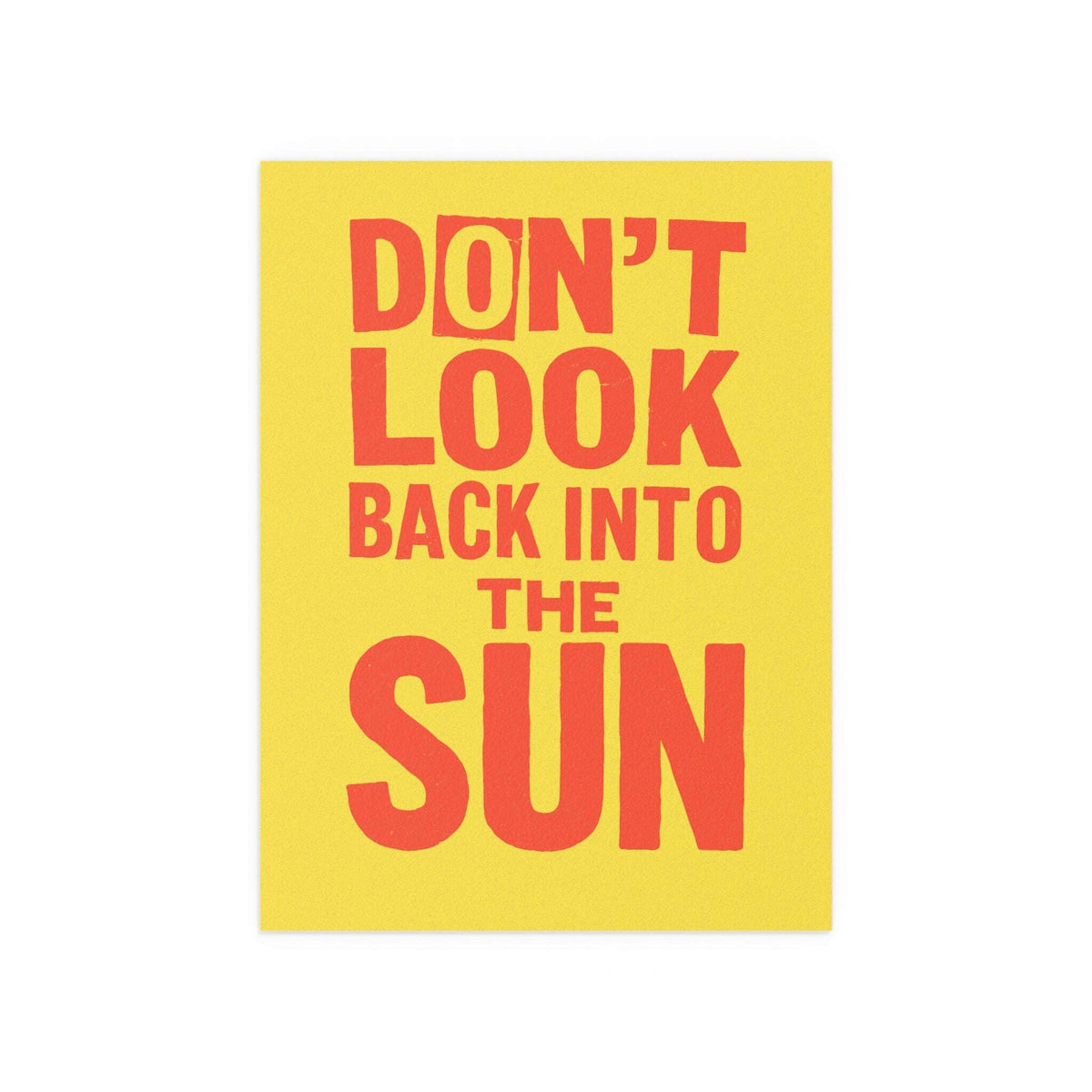 Yellow and orange poster for The Libertines' "Don't Look Back Into the Sun" by Glow On Prints, featuring band imagery and vibrant colors.