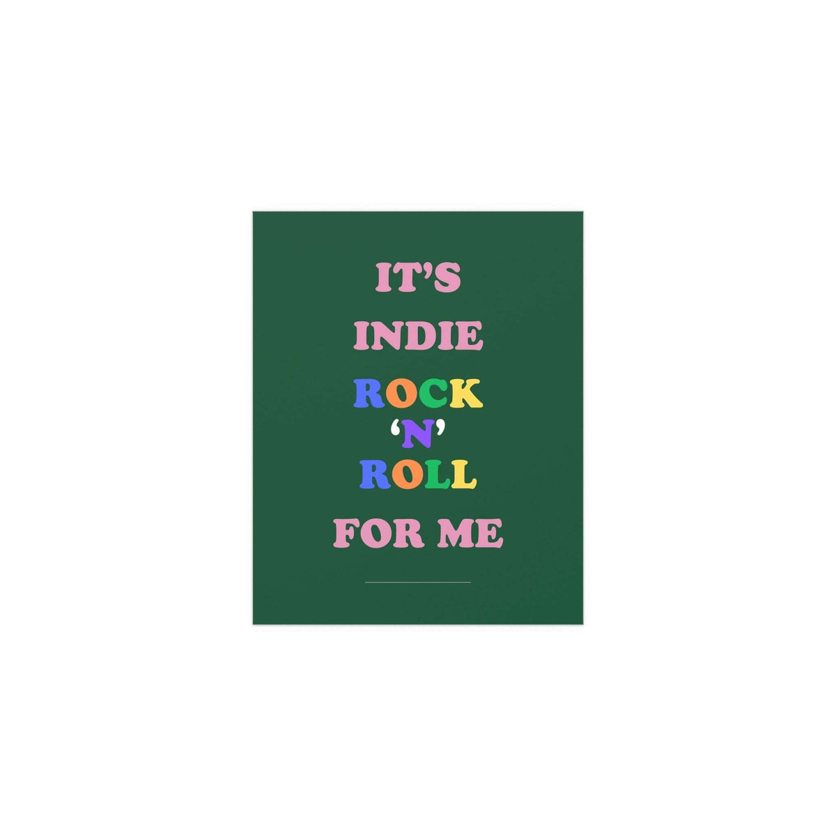 Green poster of The Killers' "Glamorous Indie Rock N Roll" by Glow On Prints, featuring band artwork and bold typography.